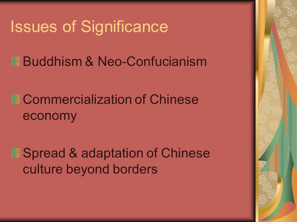 The continuities and changes of cultural aspects of china from the qin to the song dynasties
